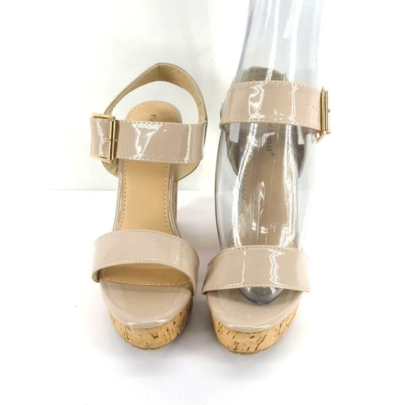 Wedge High Heels, PIERRE DUMAS Sandal Stilettos Wedges High Heel Shoes - Nude, 7 - Picture 8 of 9